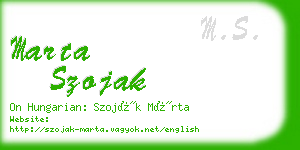 marta szojak business card